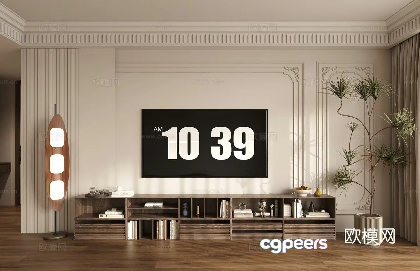 Middle-aged TV cabinet 3D model