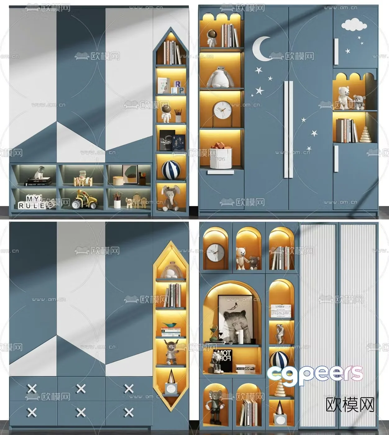 Modern children’s wardrobe 3d model