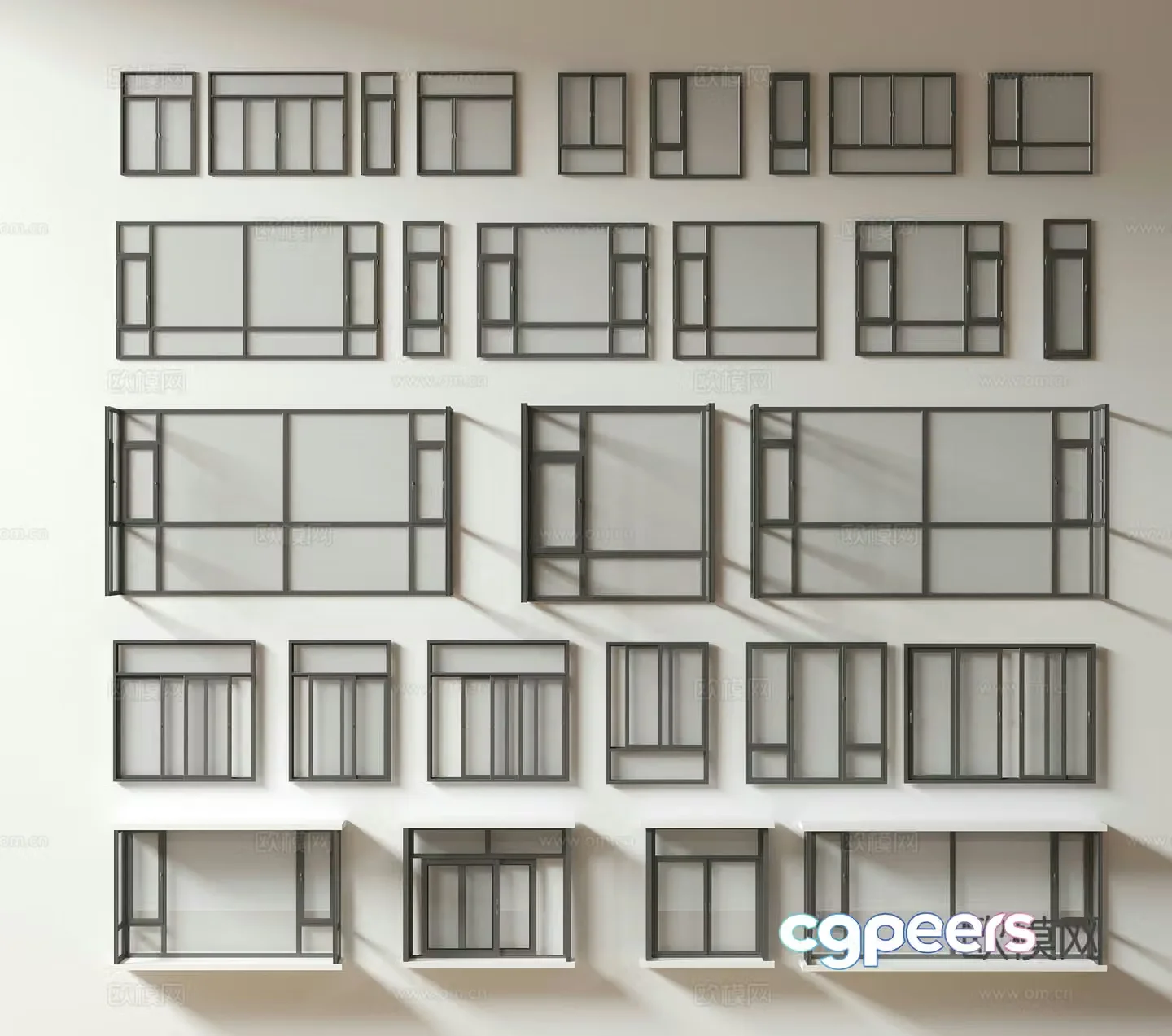 Modern window combination window glass window floor-to-ceiling window balcony window bay window bedroom window sliding window 3D model