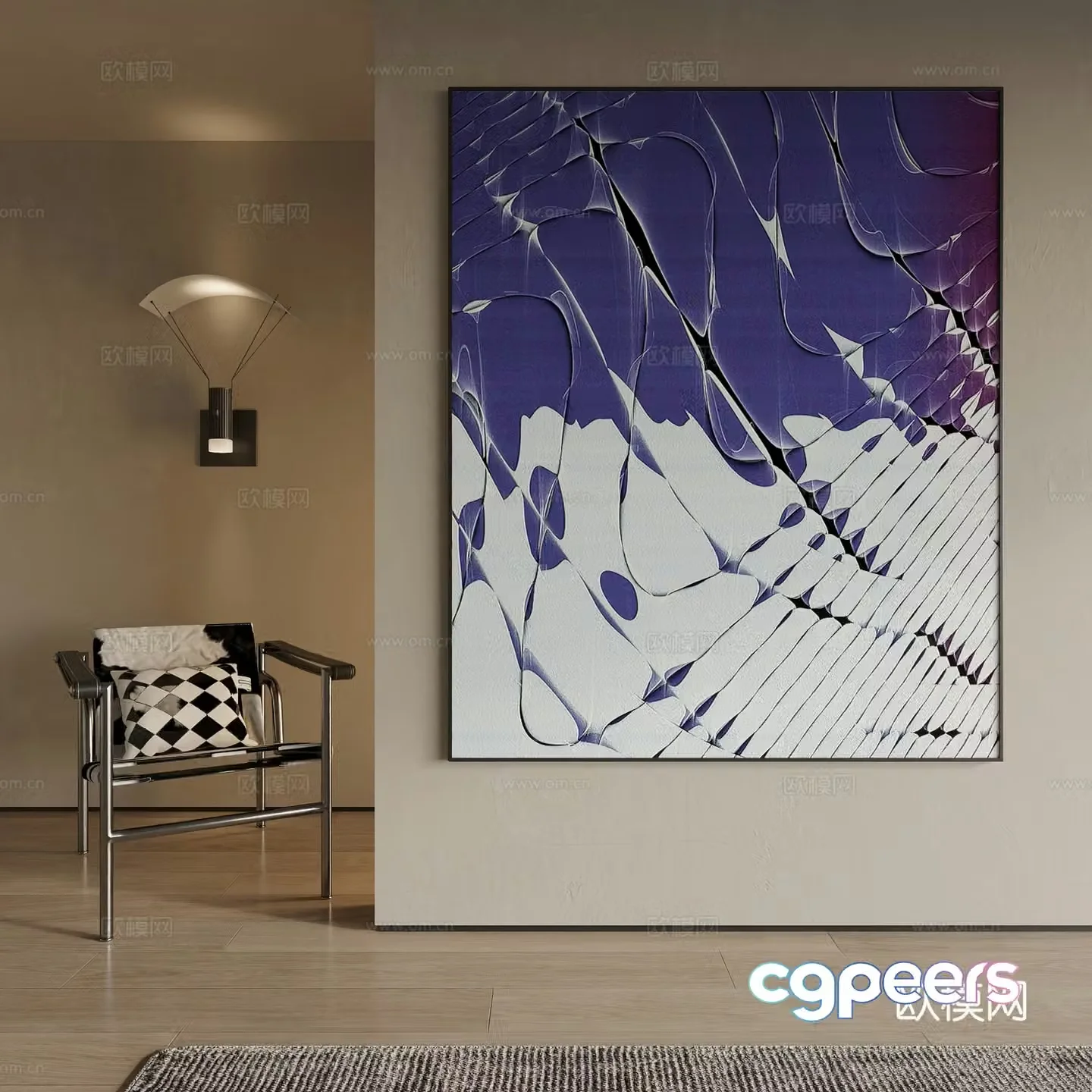 Modern decorative painting 3d model