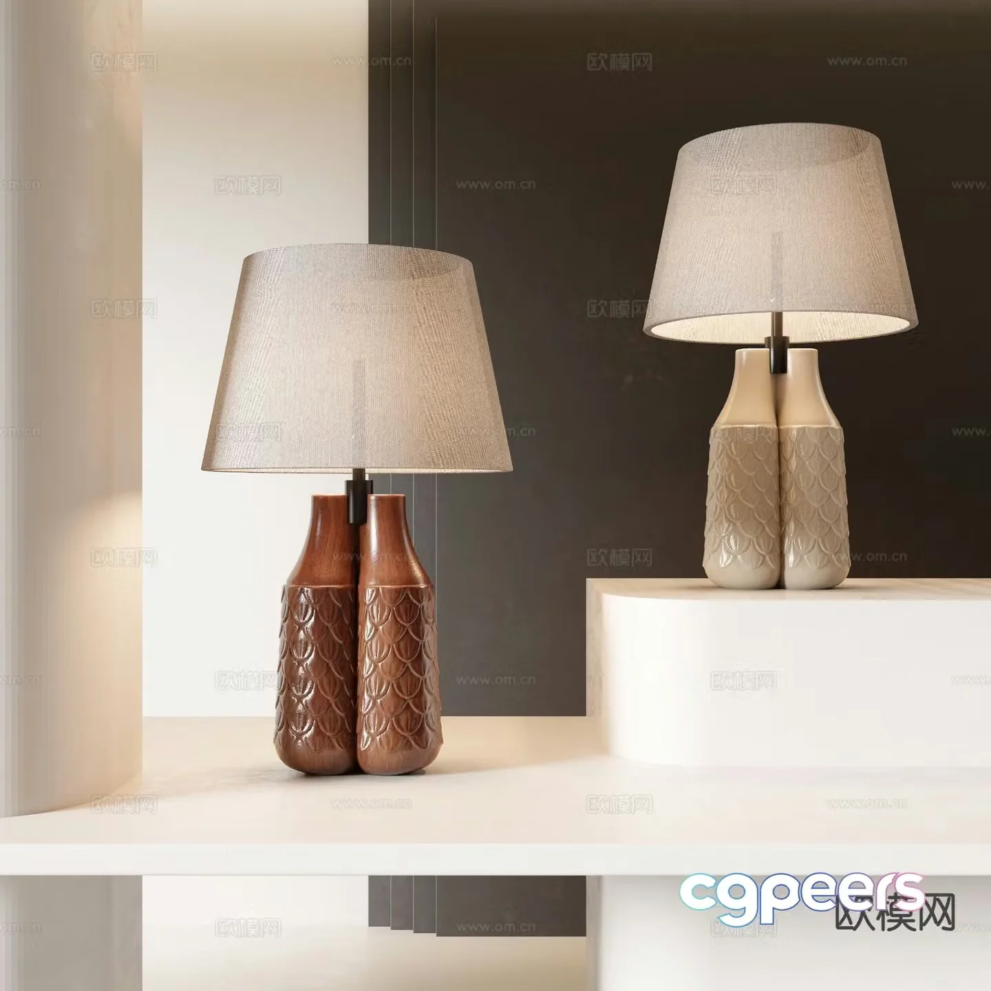 Medieval style table lamp vase table lamp 3d model