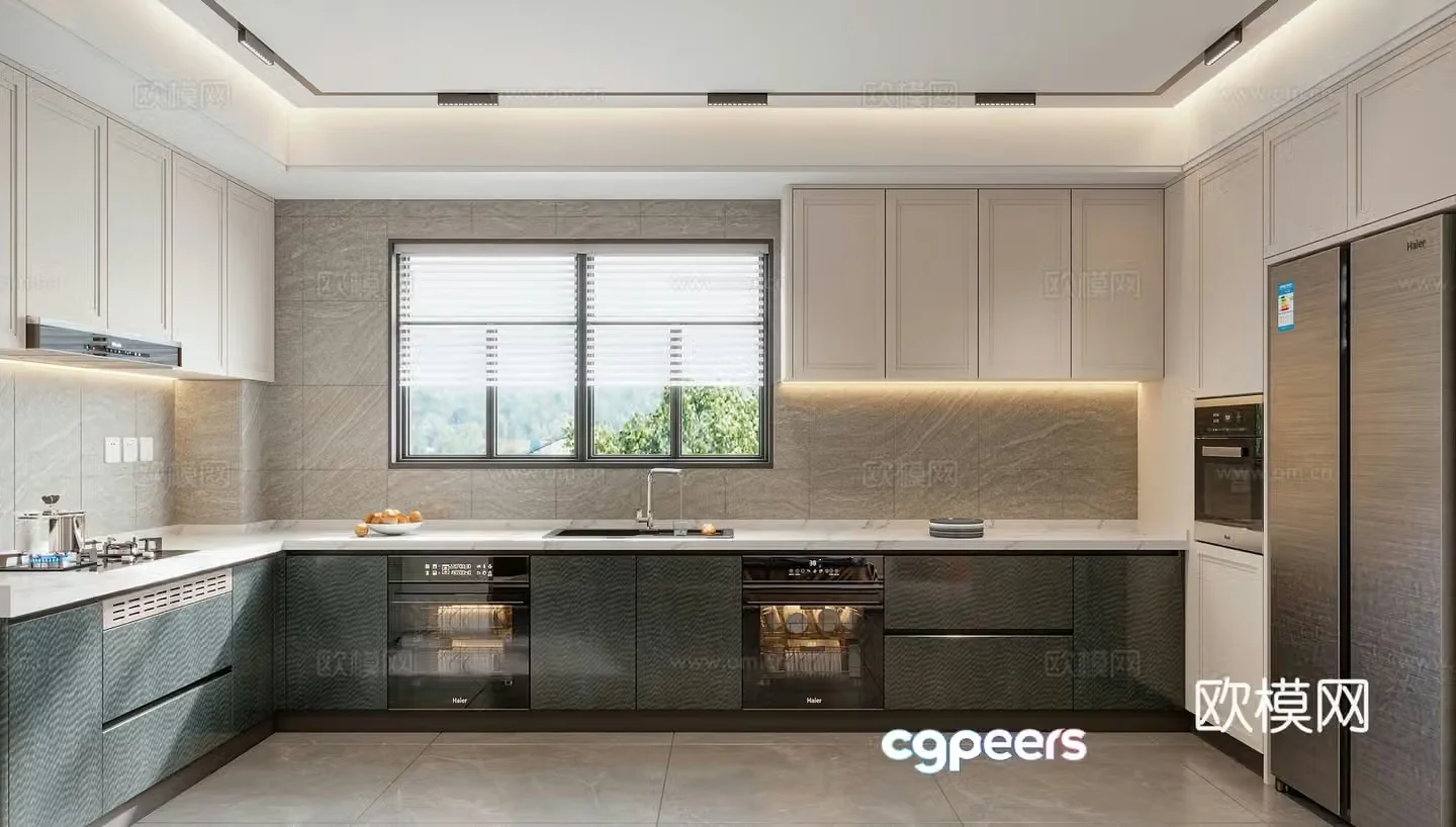 Modern home kitchen 3d model