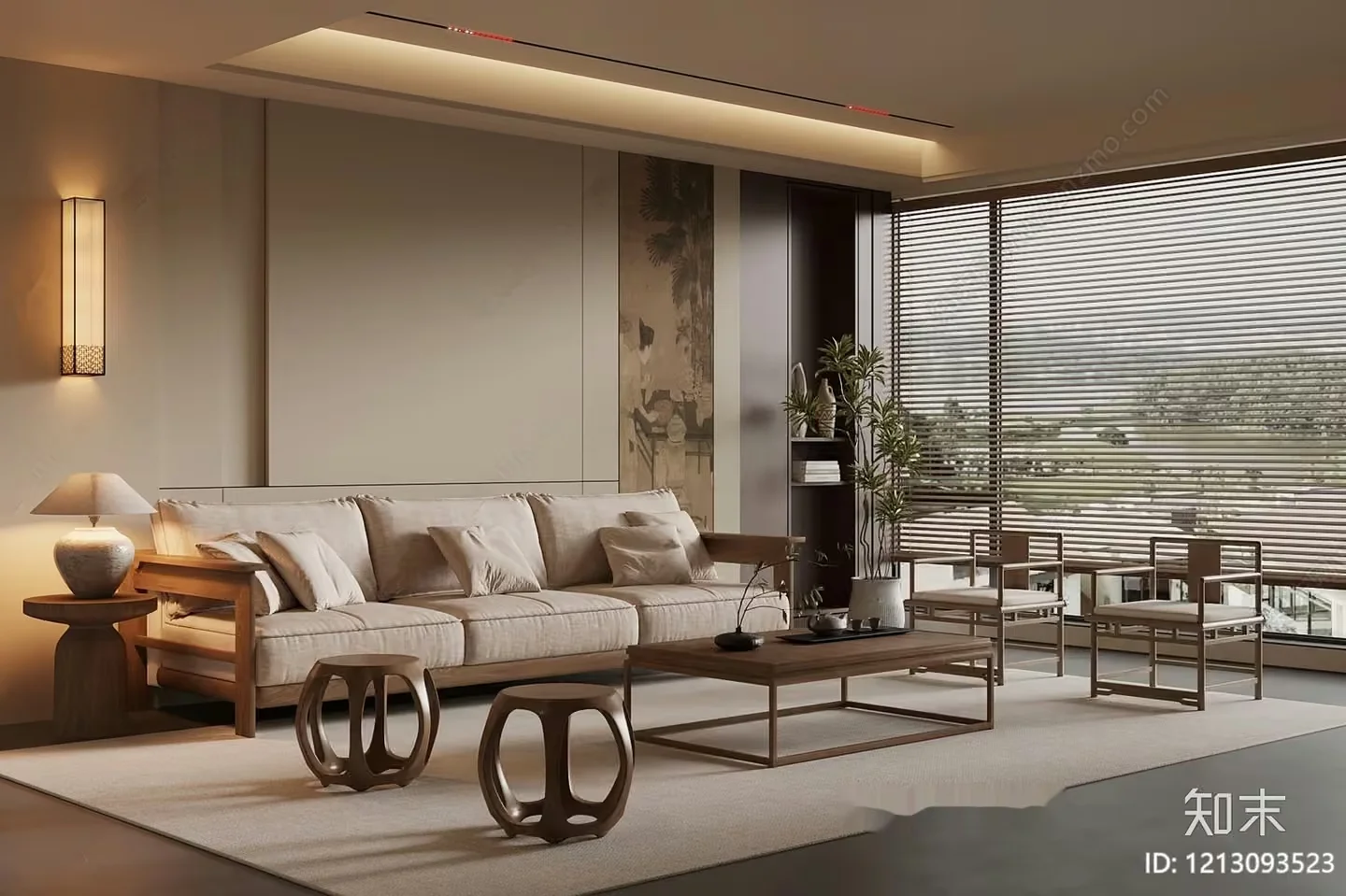 Modern Living Room 3D Model – 6912 – VRAY Render