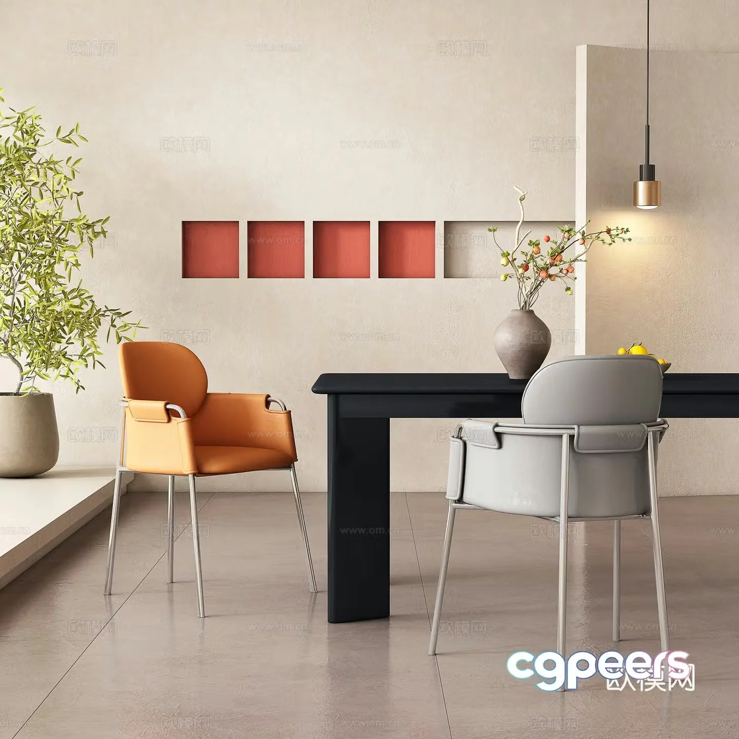 Modern single chair 3d model