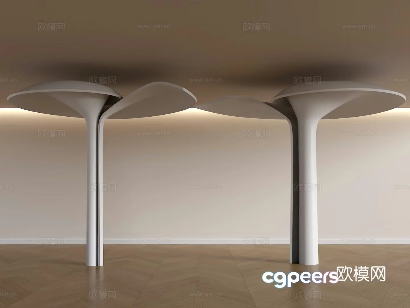 Modern shaped pillars Petal landscape pillars Spiral pillars Landscape rest pavilion Petal rest pavilion 3D model