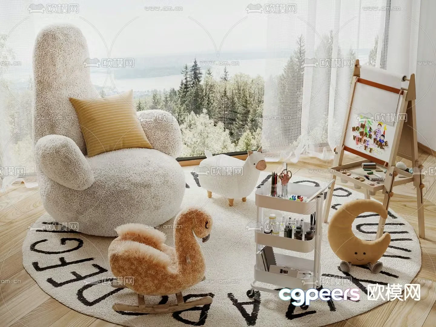 Children’s sofa cartoon sofa 3d model