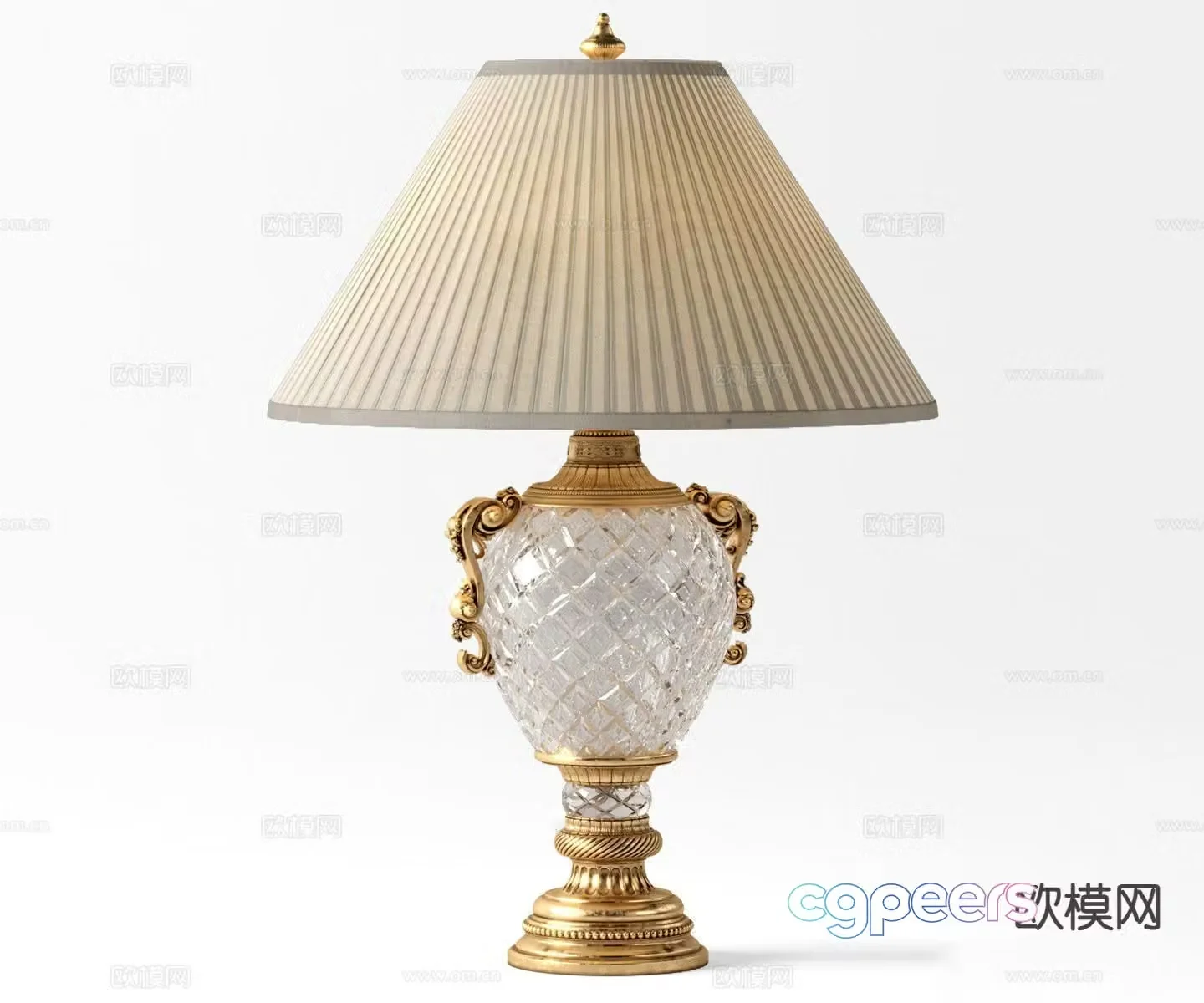Simple European table lamp bedside table lamp 3d model