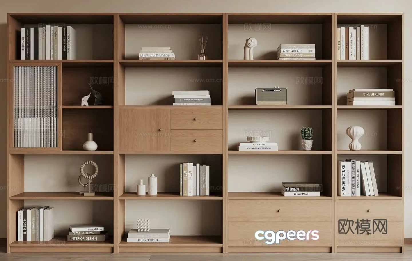 Modern bookcase 3d model