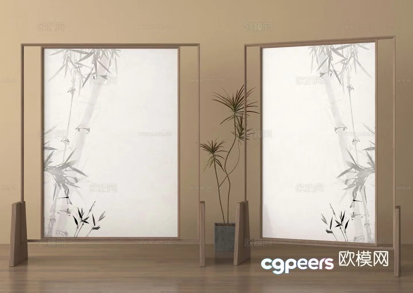 Screen Partition Zen Screen 3D Model