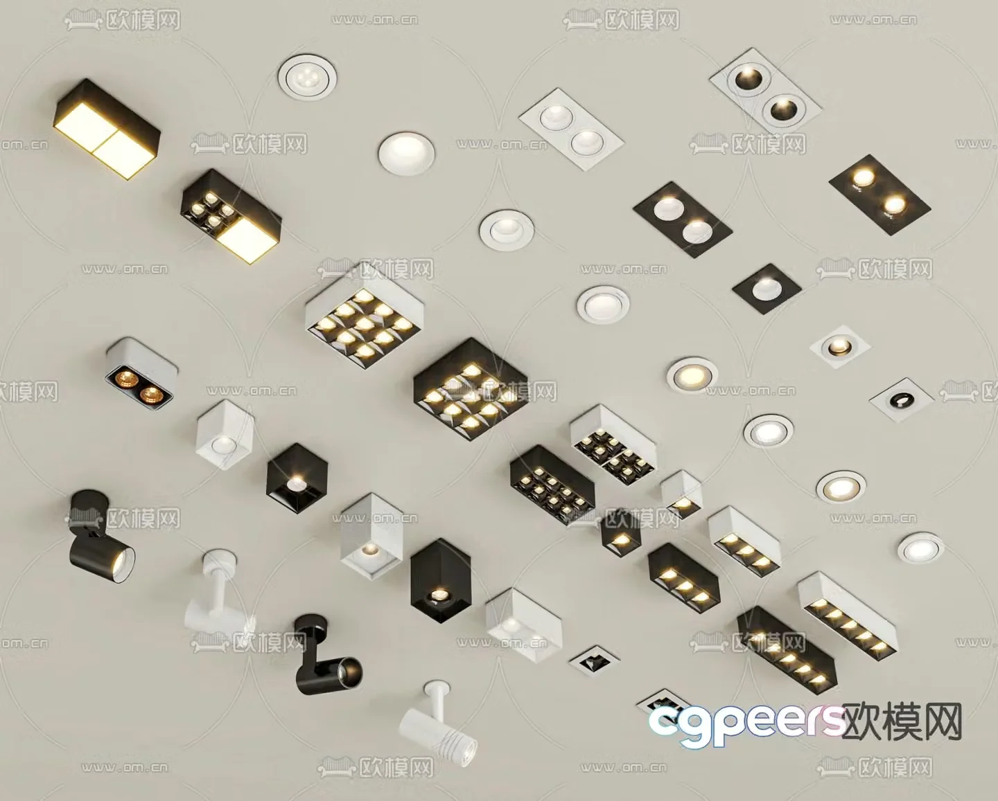 Simple downlight spotlight 3d model