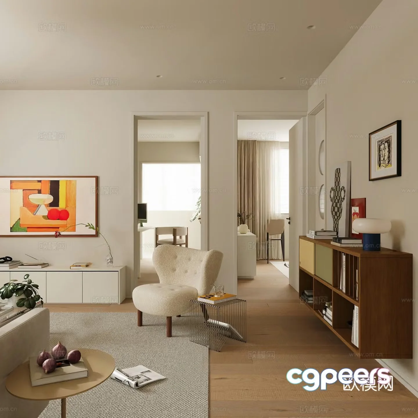 Middle-aged living room 3d model