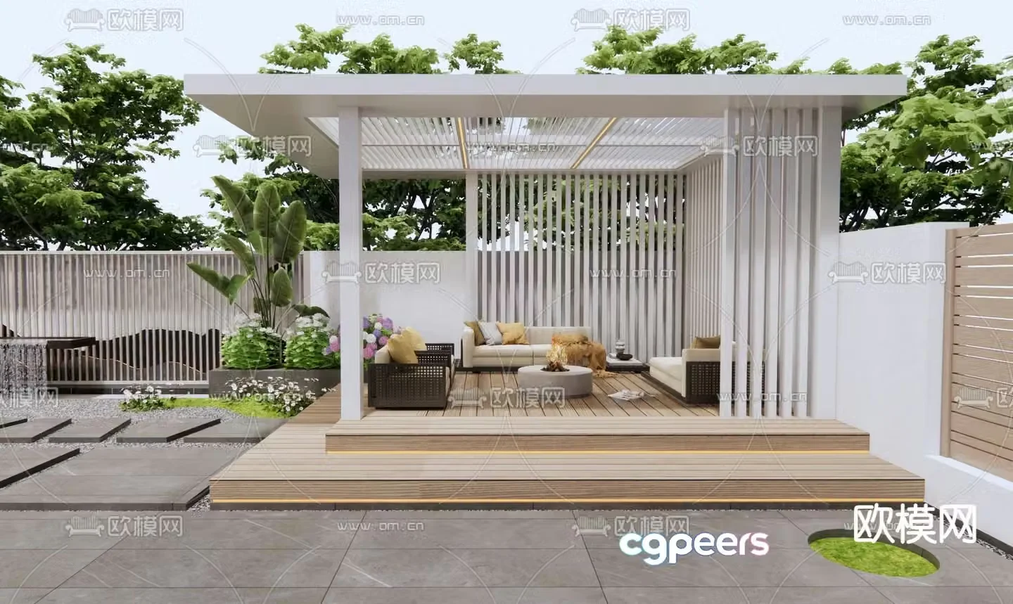 Leisure gallery gallery pavilion pavilion 3d model