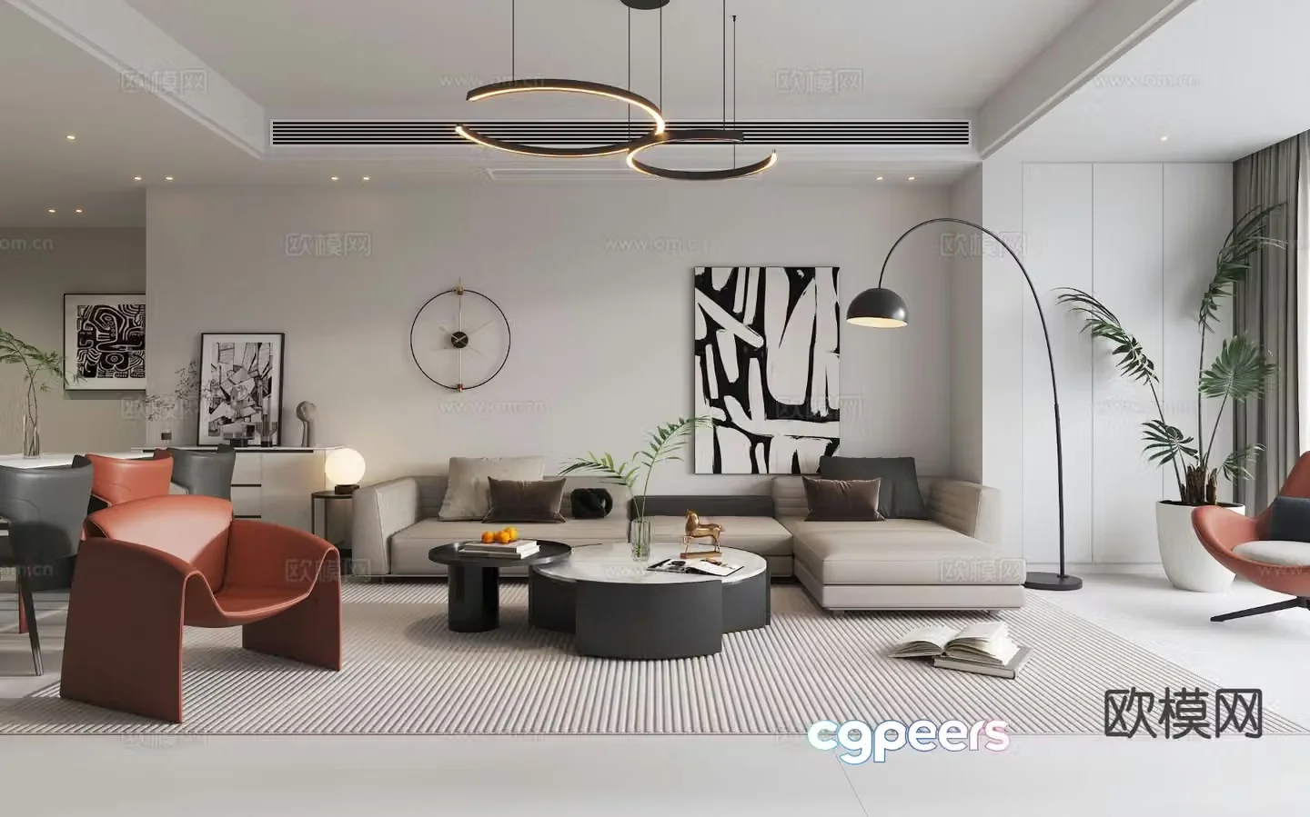 Modern guest restaurant 3d model