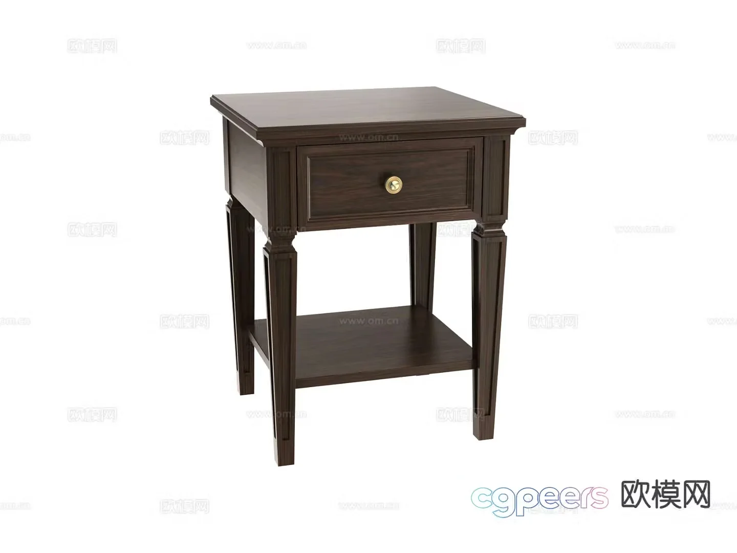 American bedside table 3d model