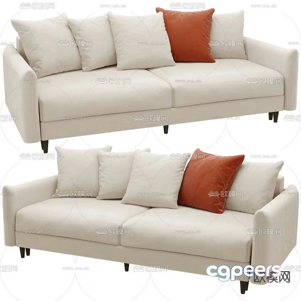 Modern sofa leisure sofa double sofa 3d model