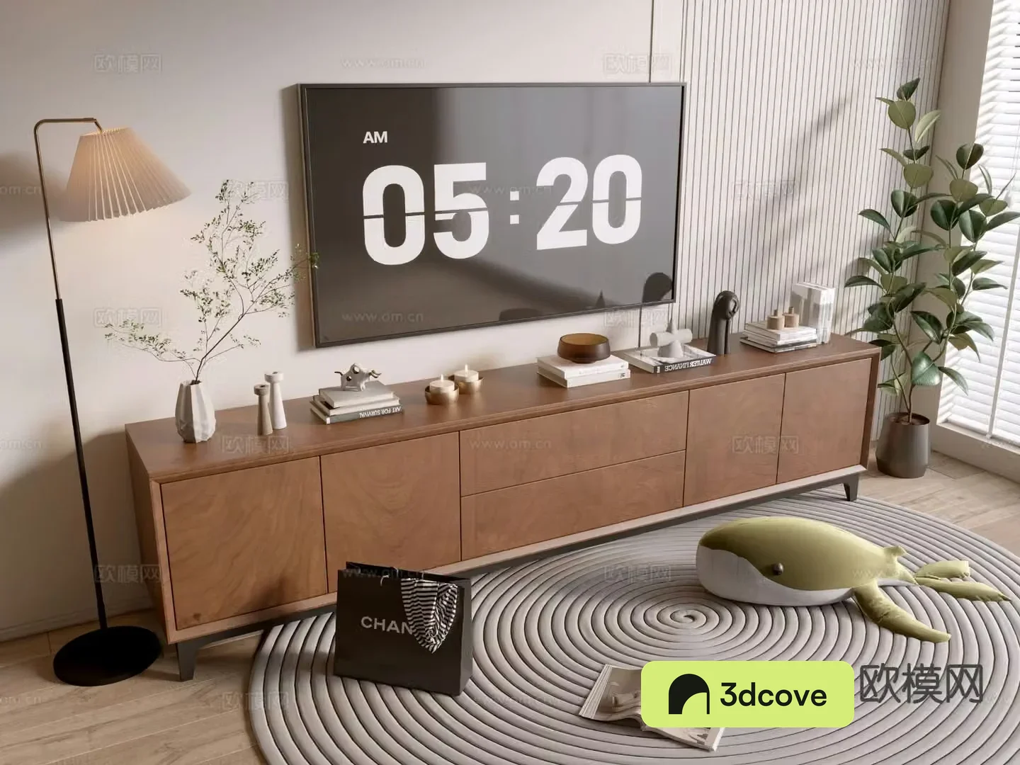 Log style TV cabinet