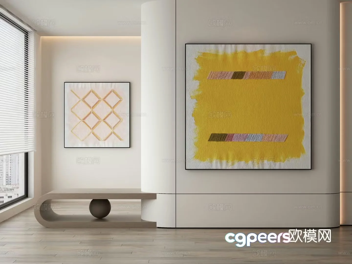 Modern texture painting decorative painting 3d model