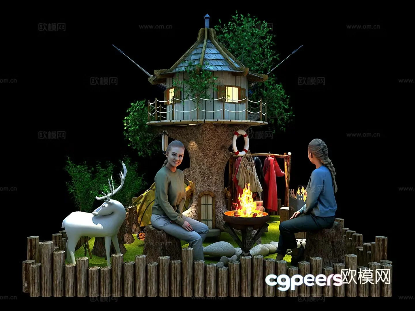 Modern shopping mall outdoor products beautiful 3D model