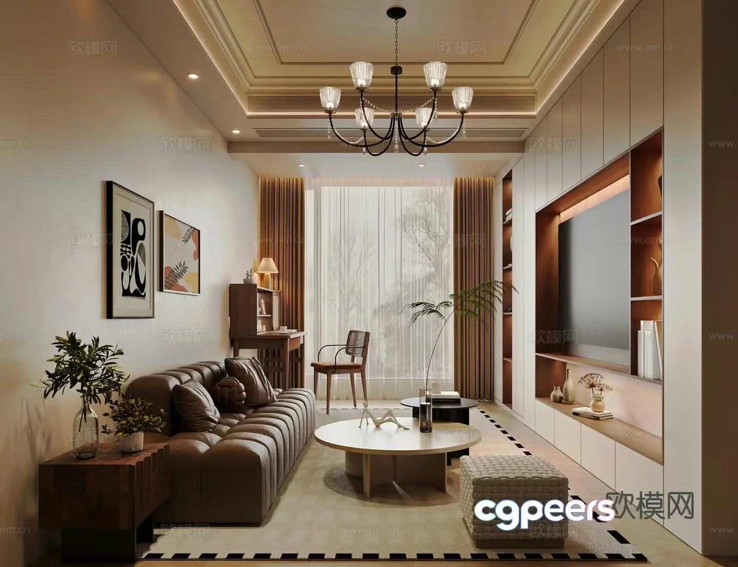 Retro living room 3d model