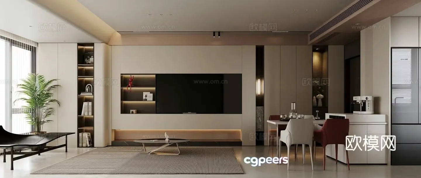 Modern guest restaurant 3d model