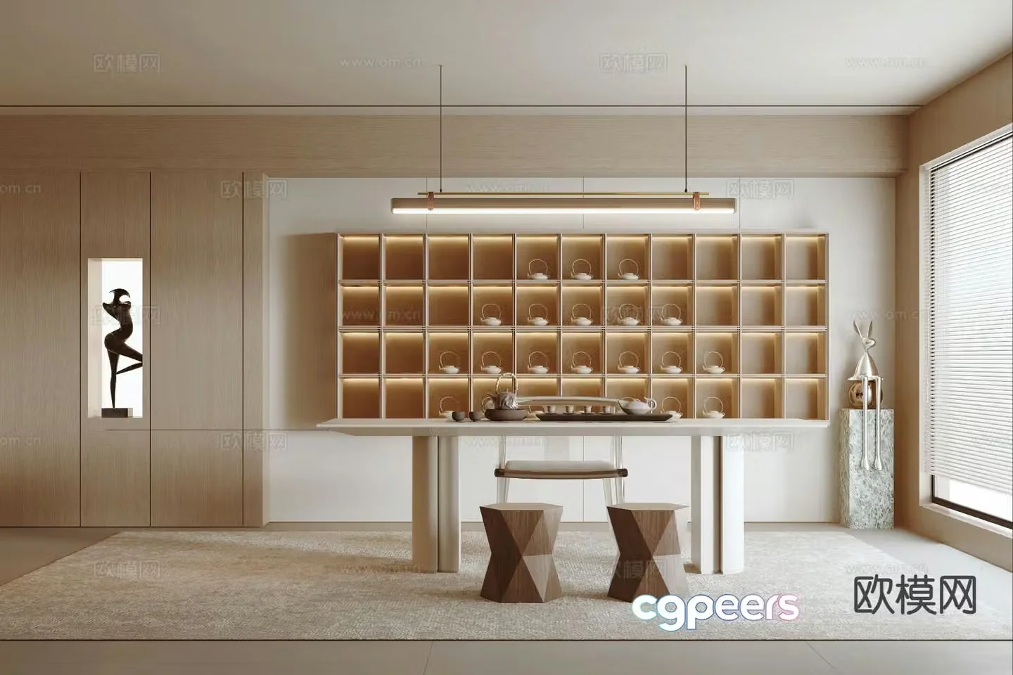 New Chinese tea room 3d model