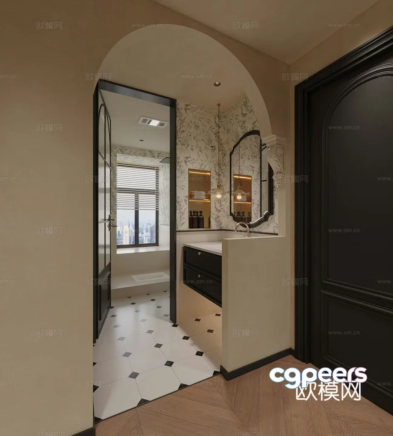French medieval style bathroom 3D model