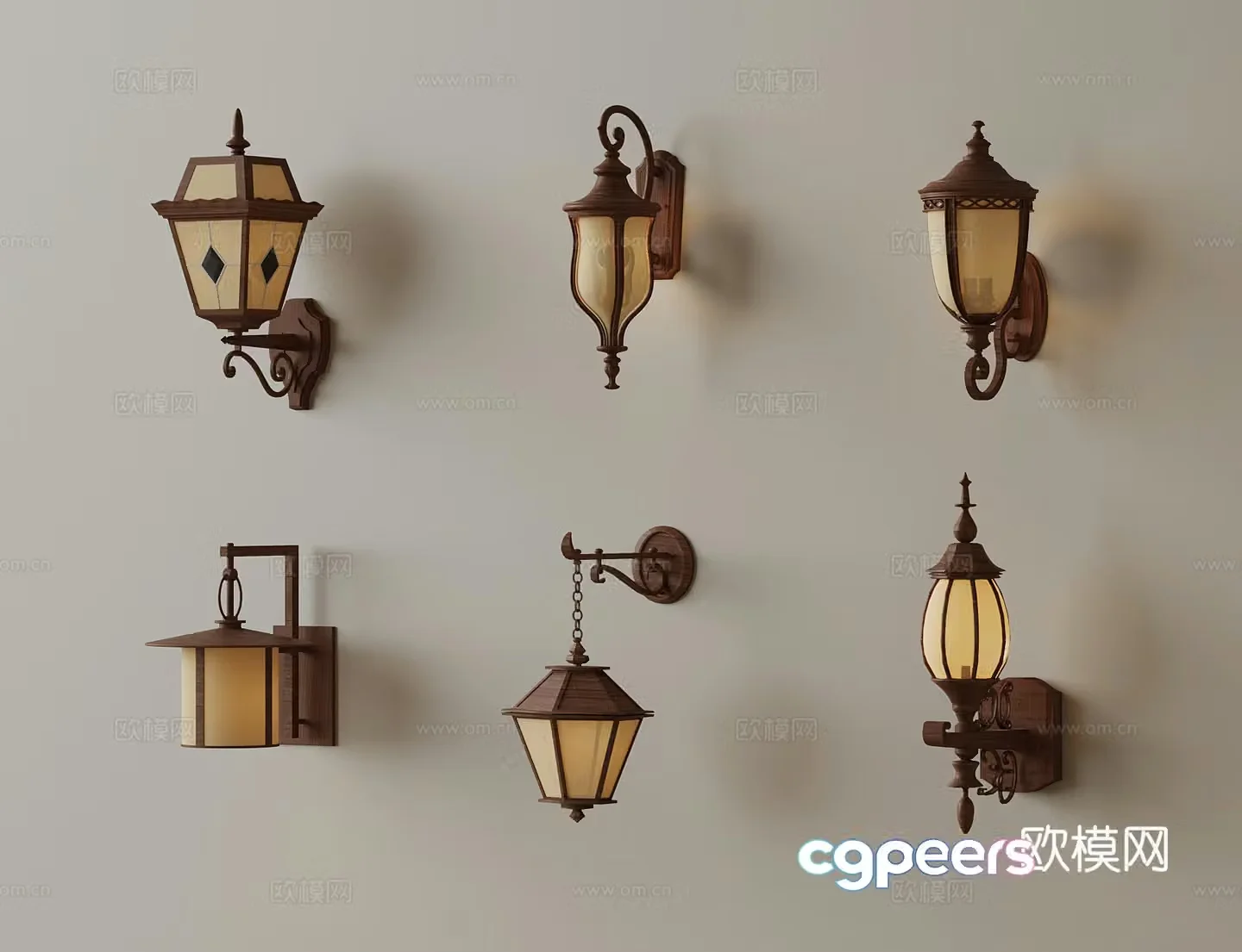 Wall lamp French medieval style wall lamp 3D model