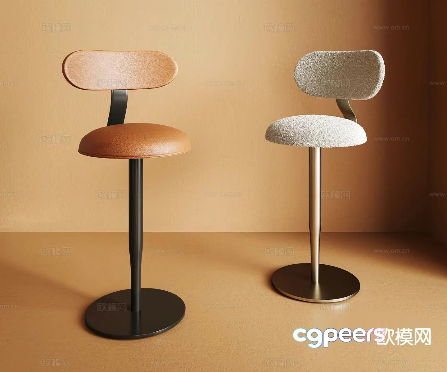 Modern bar stool 3d model