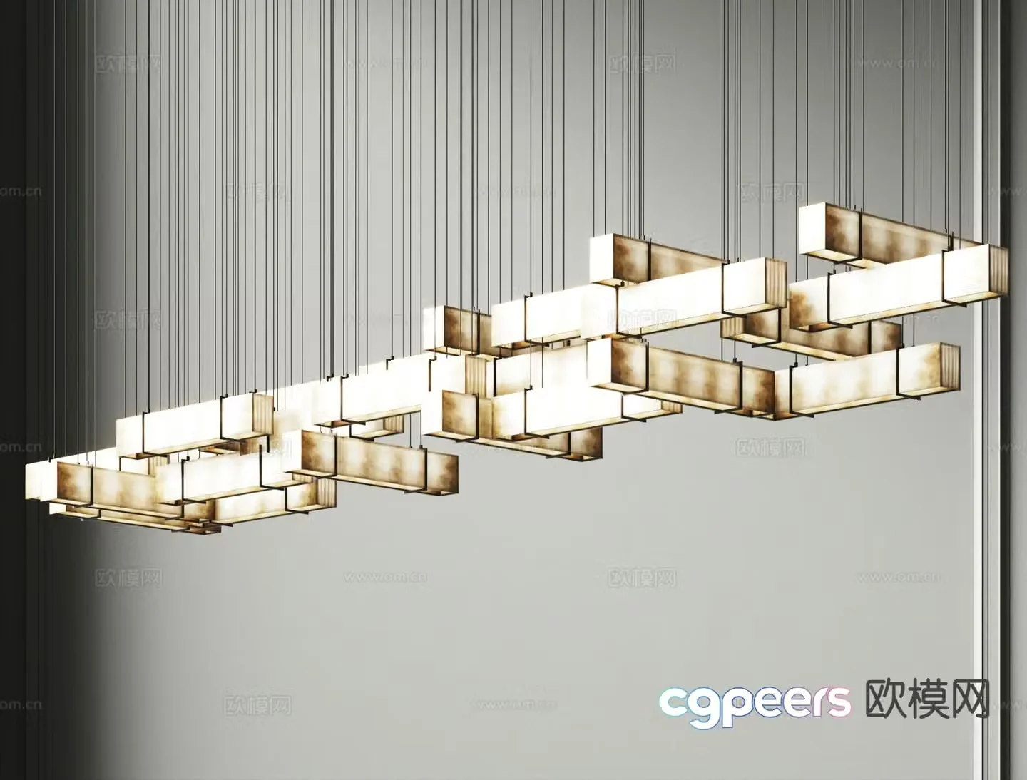 New Chinese style chandelier 3d model