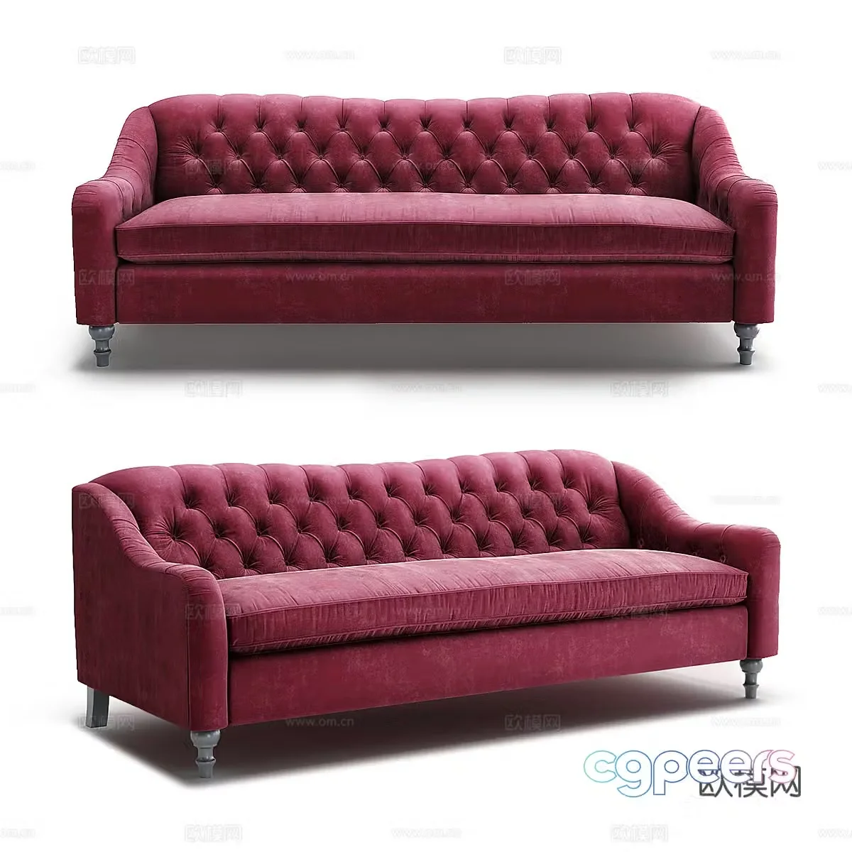 Three-person sofa 3d model