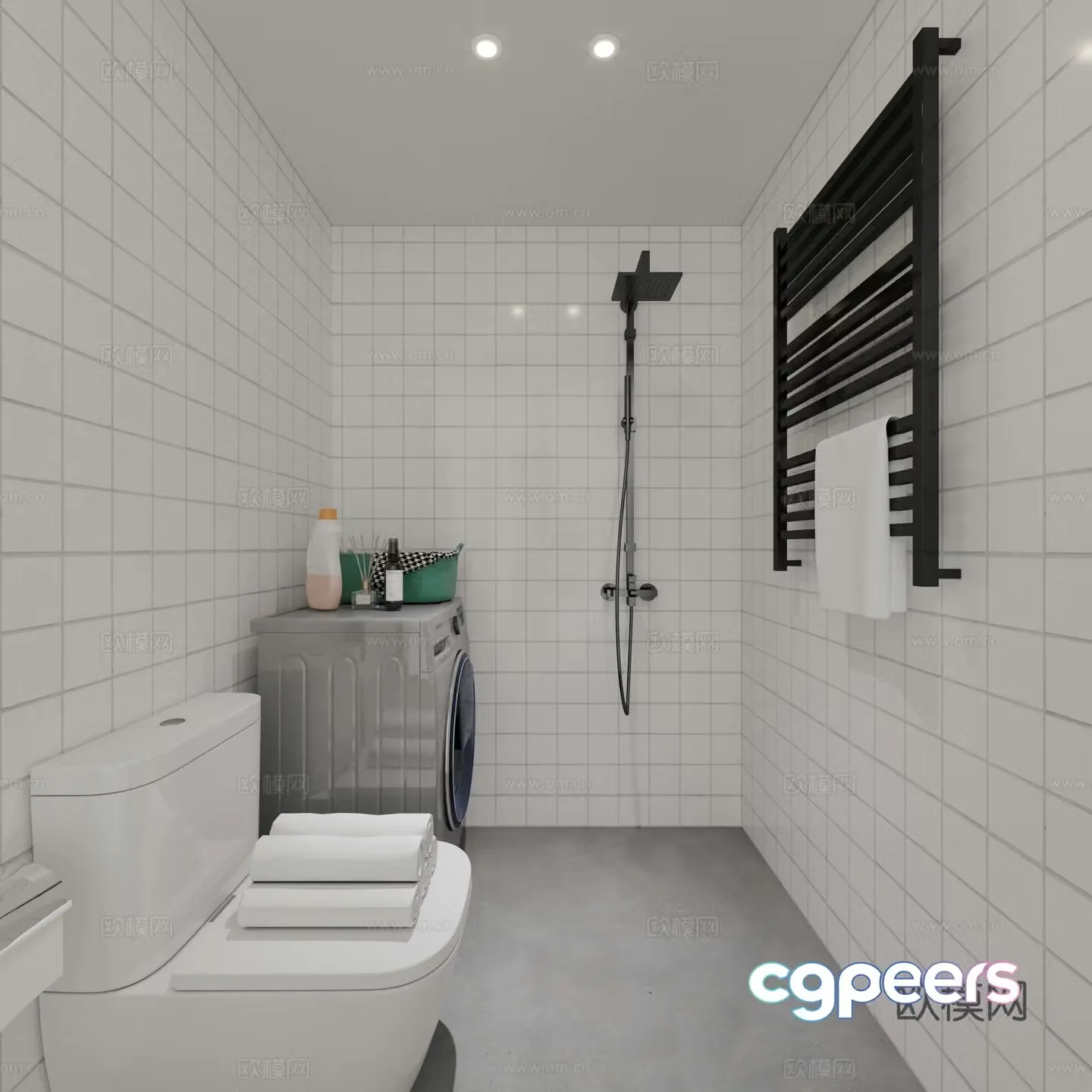 Modern minimalist bathroom 3d model