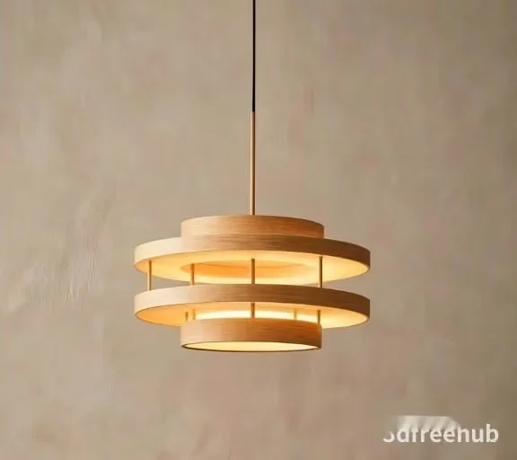 Wooden Light Fixture 3D Model – 23300 – VRAY Render
