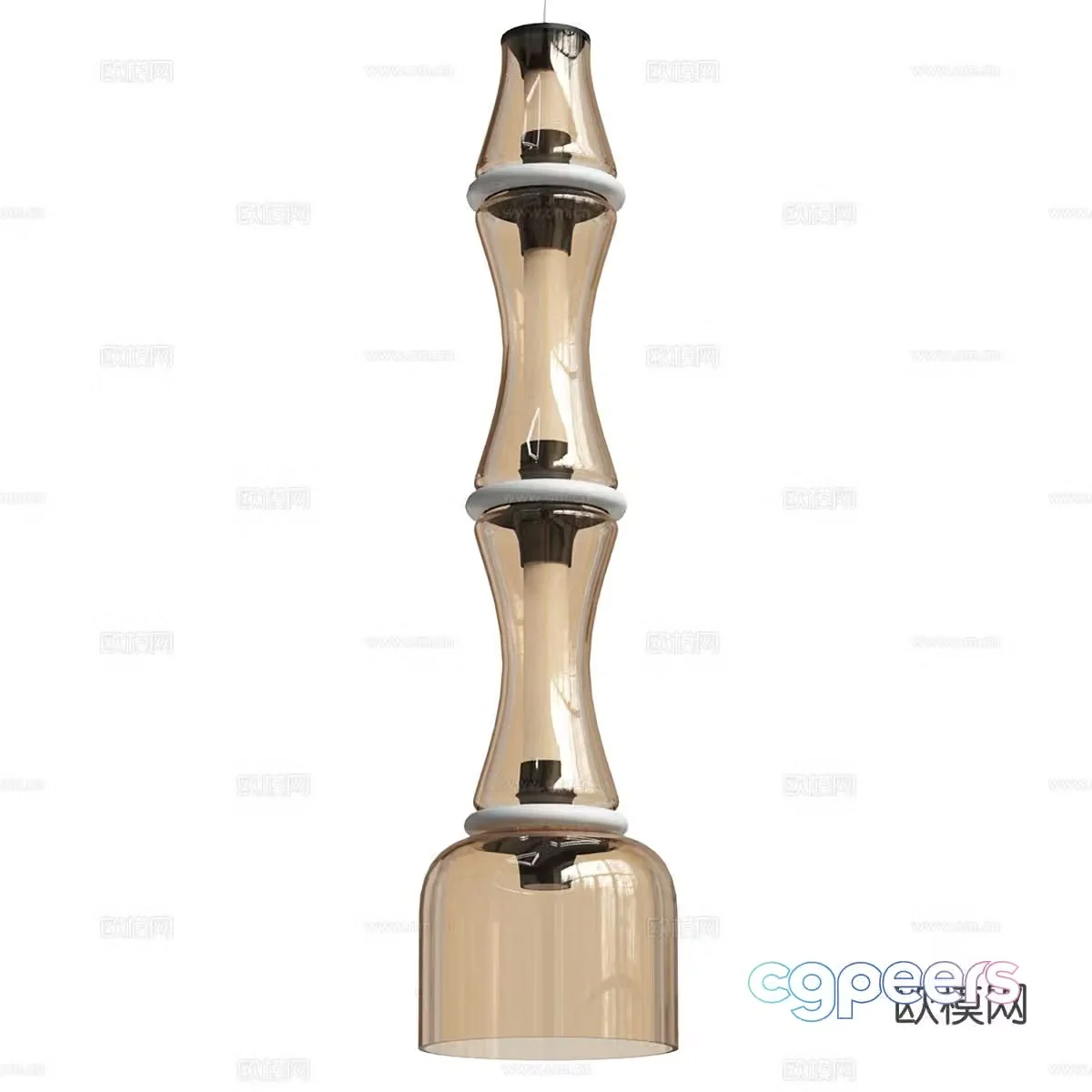 Modern glass chandelier bamboo chandelier 3d model