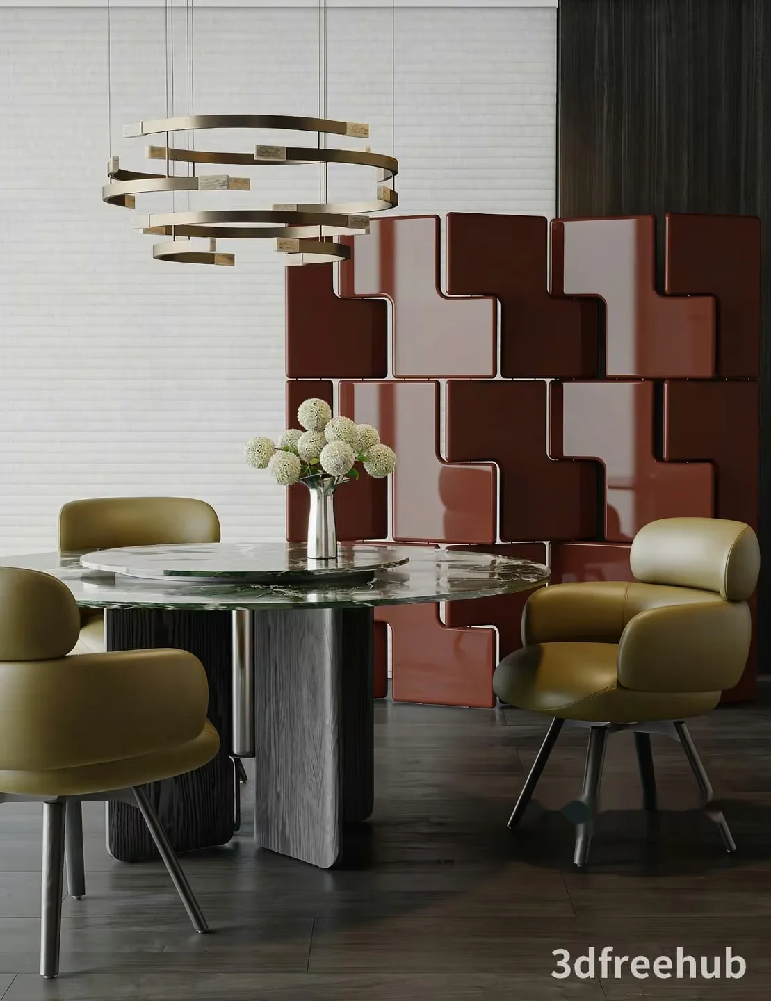 Modern Dining Room 3D Model – 21173 – VRAY Render