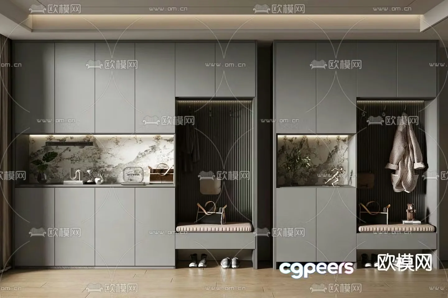 Entrance shoe cabinet 3D model