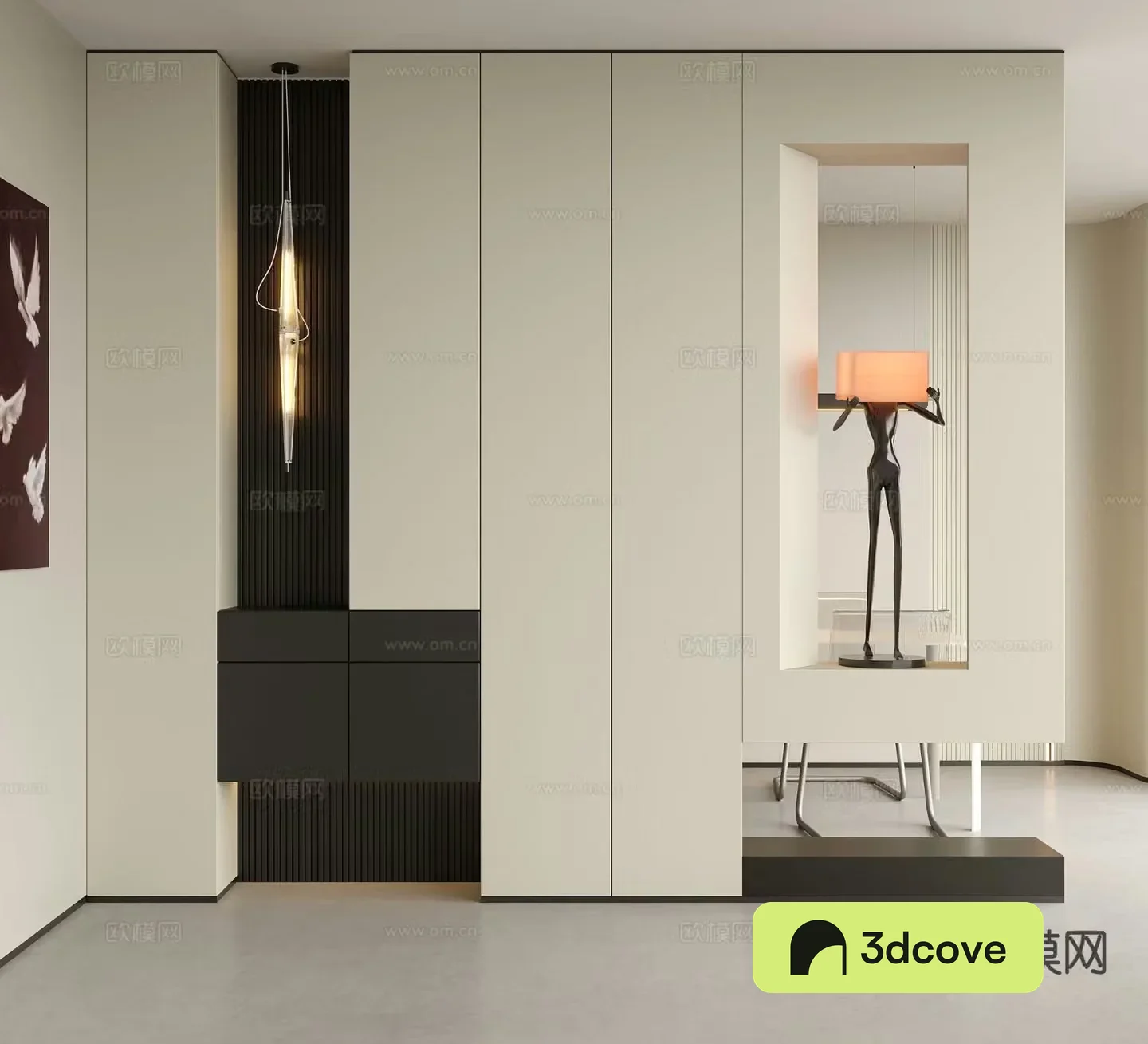 Modern entrance shoe cabinet partition