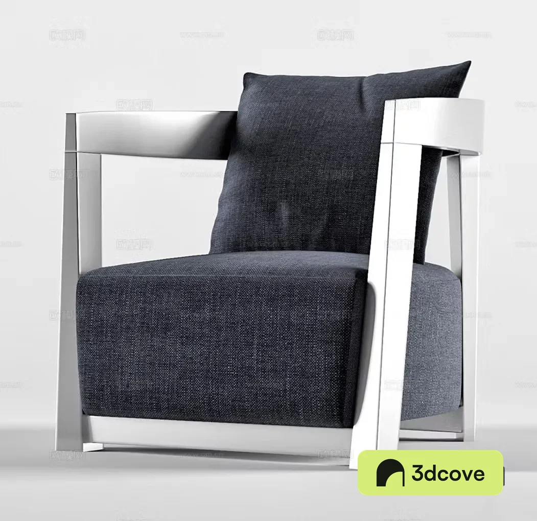 Wasabi single sofa Wasabi single chair B&B single chair Courtyard single chair Armchair Cloth 3D model