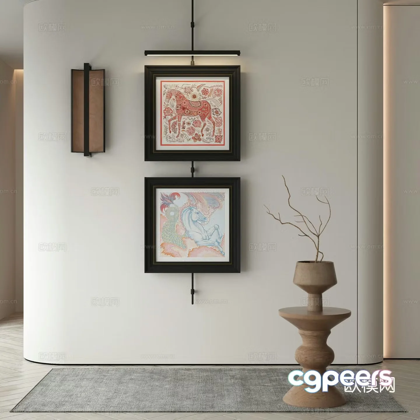 Modern Wasabi Hanging Painting Oil Painting 3D Model