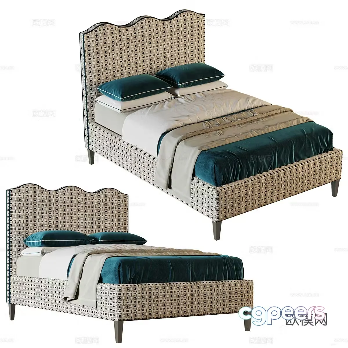 Rooma bed mint 3d model