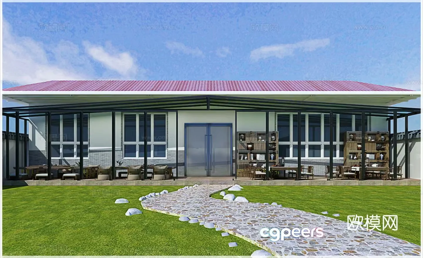 Modern door facade 3D model