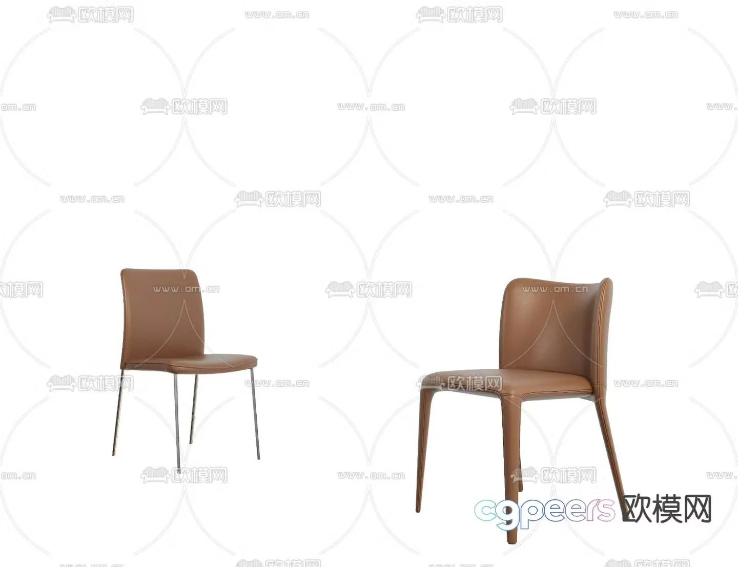 leather chair dining chair 3d model