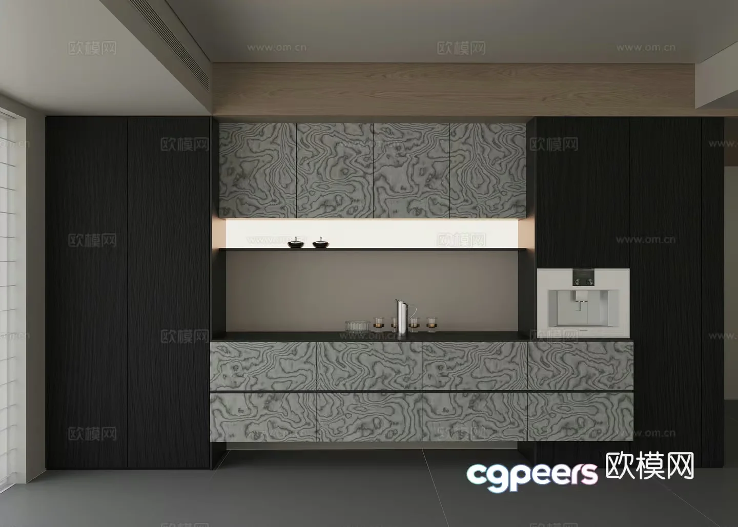 Modern Kitchen Design 3D Model – 11178 – VRAY Render