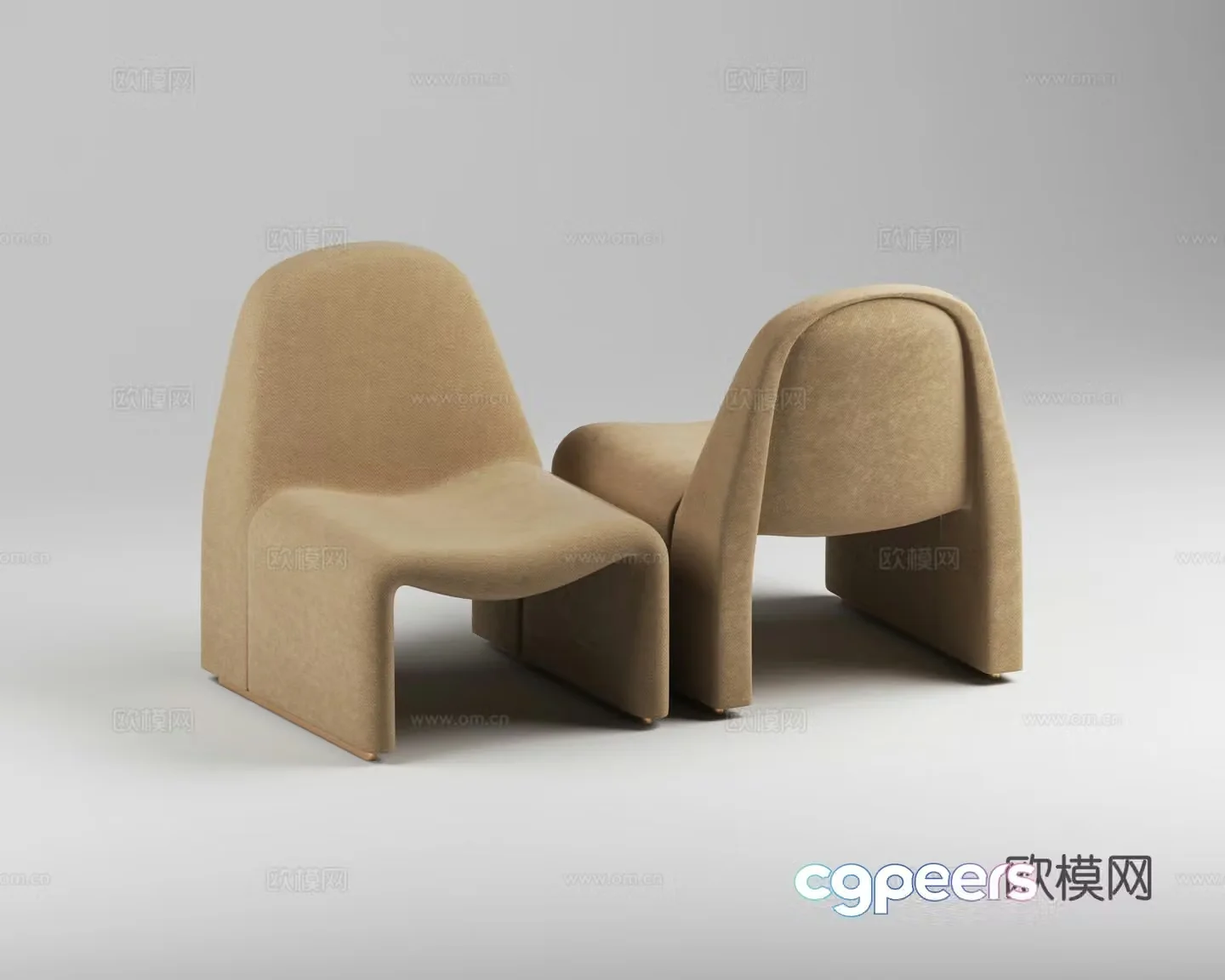 Modern casual single chair 3d model