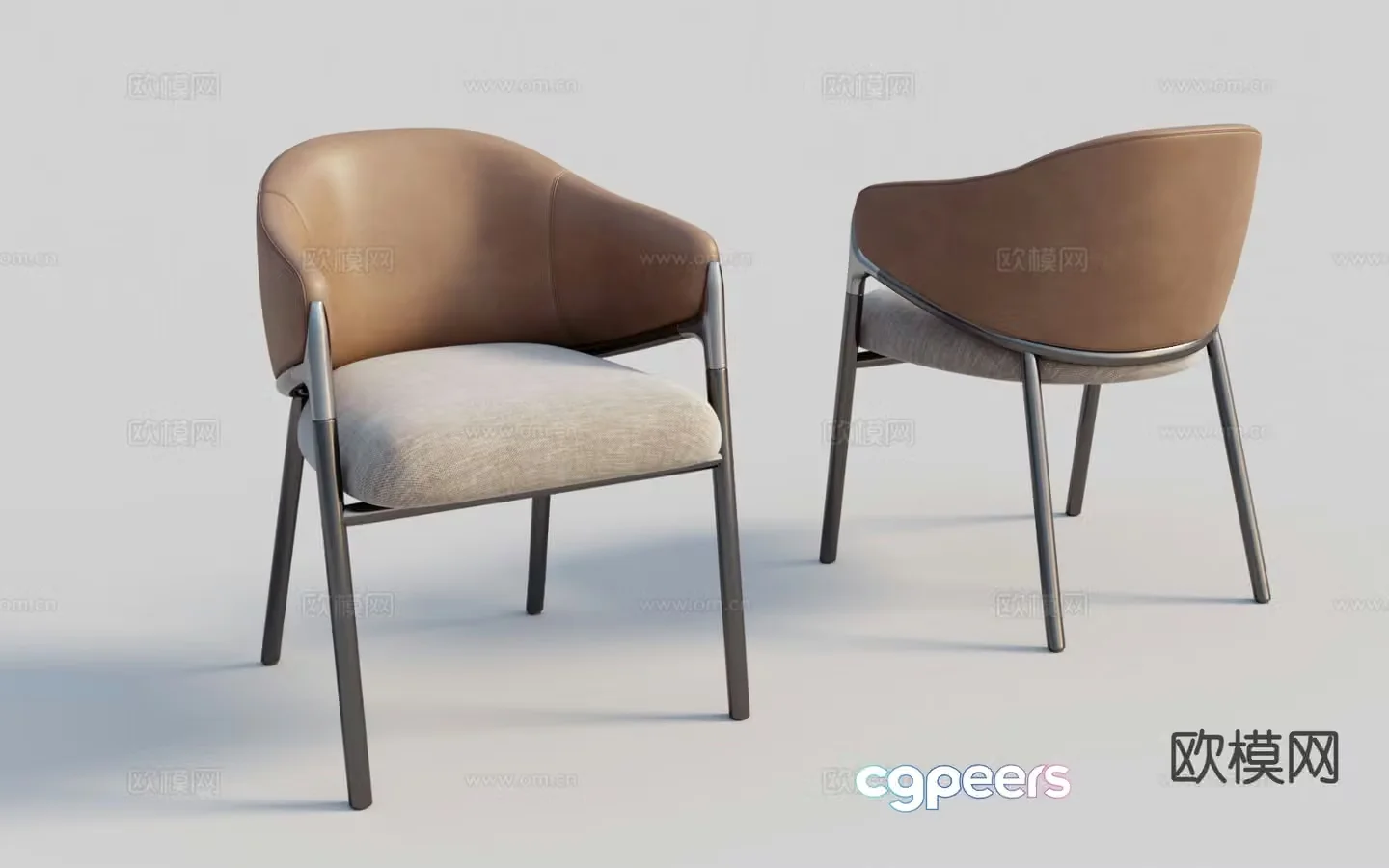 Modern chair single chair dining chair leisure chair 3d model