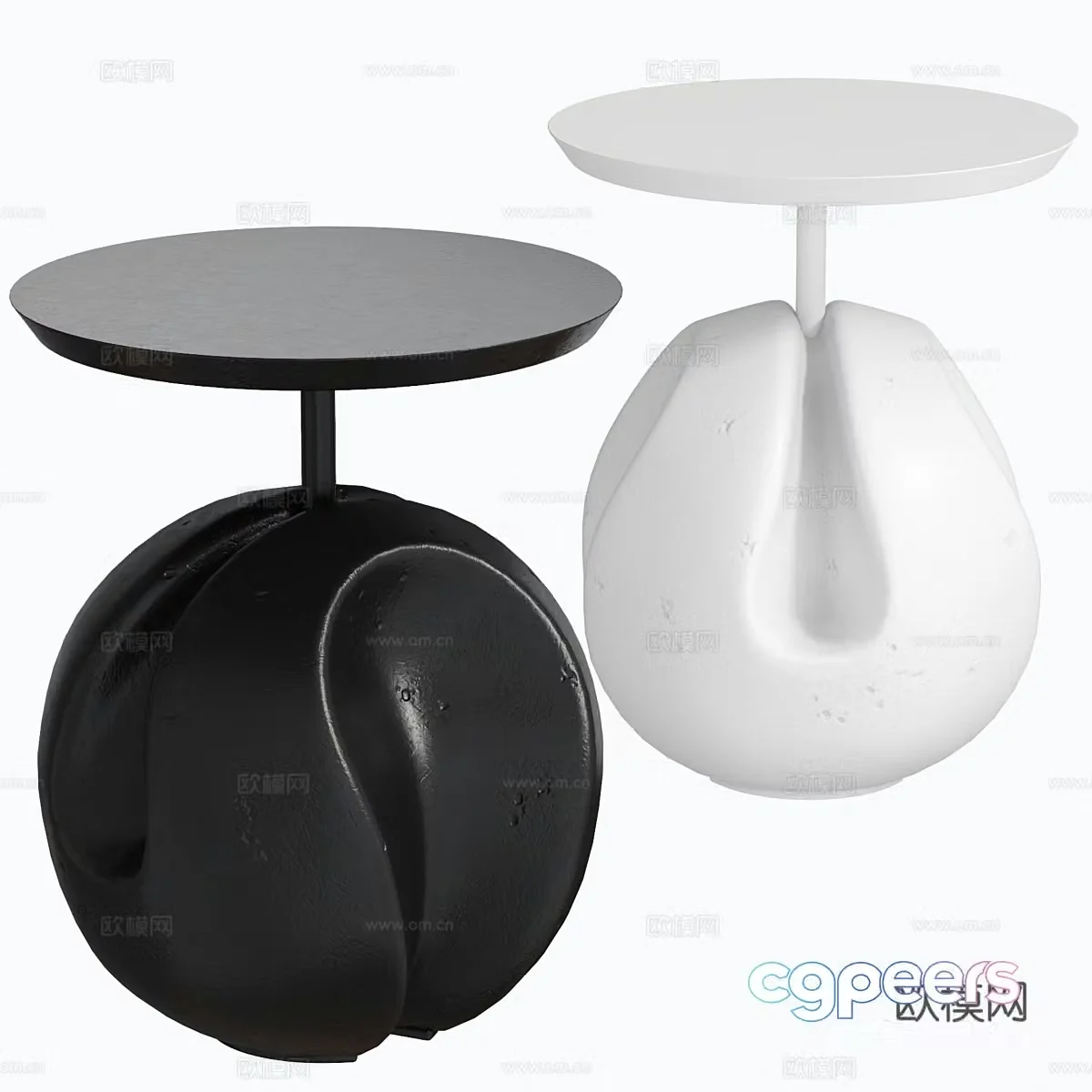 Modern side table corner table round table 3D model