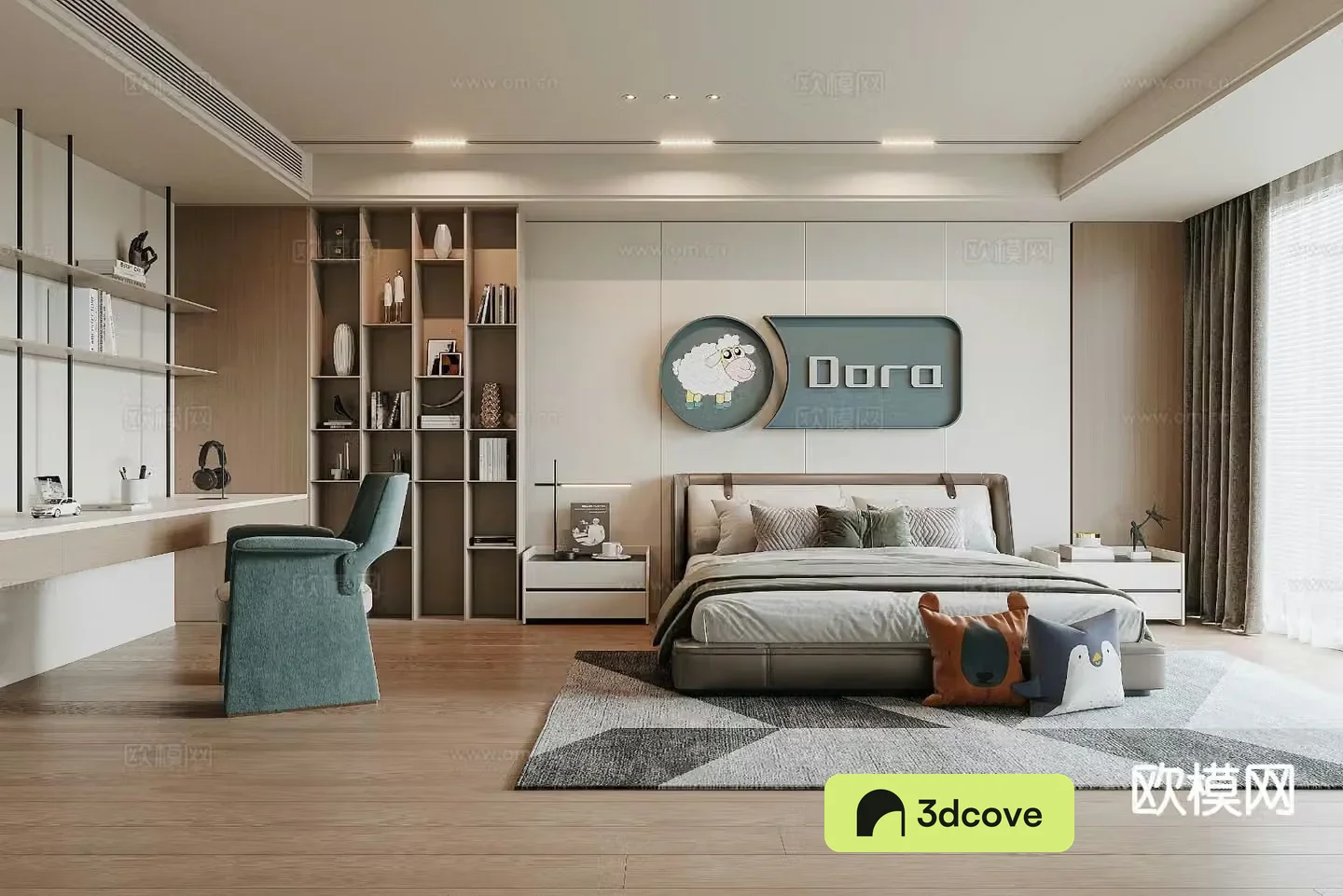 Modern boy’s room bedroom second bedroom