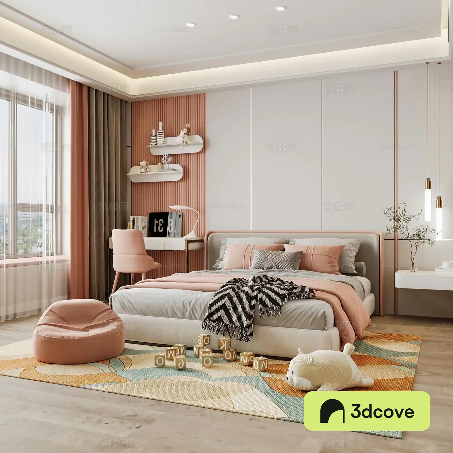 Modern children’s room girl’s room
