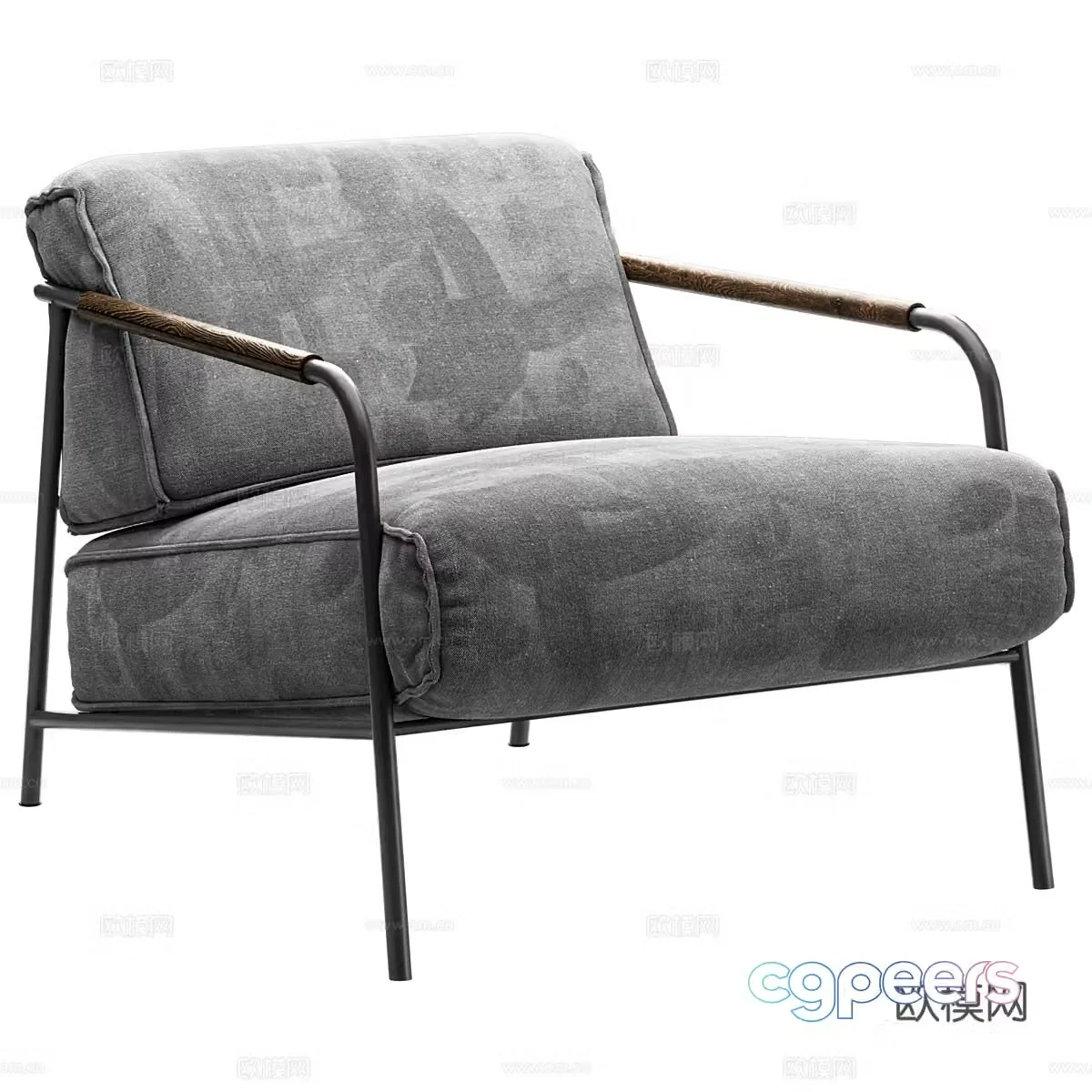 Modern Italian fabric armchair 3d model
