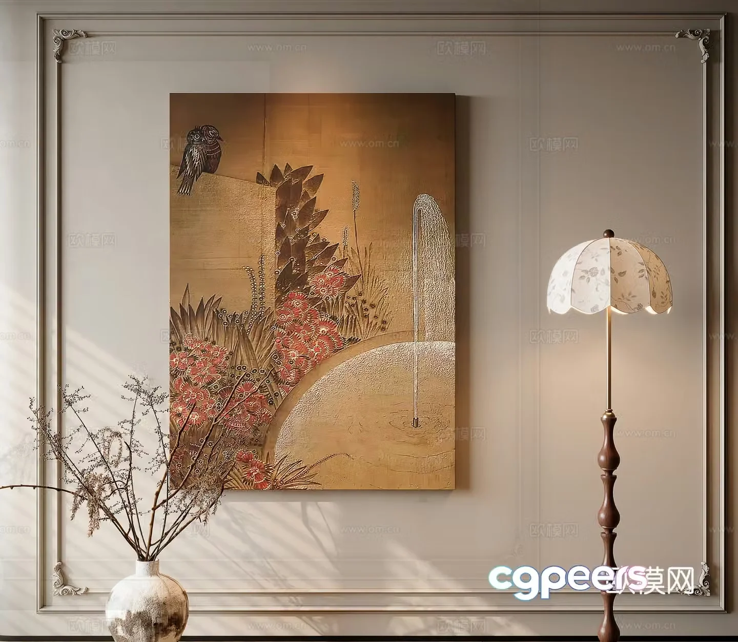 3D model of Wasabi Middle-style decorative painting