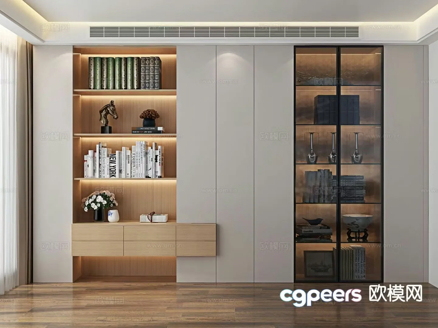 Modern bookcase 3d model